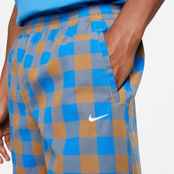 Nike Life Plaid Checkered Shorts Dark Driftwood Photo Blue Men's S DQ5186-258 - Picture 15 of 15